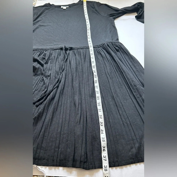 J.Jill Women’s Dress, Black Accordion Pleated Drawstring - Picture 5 of 5